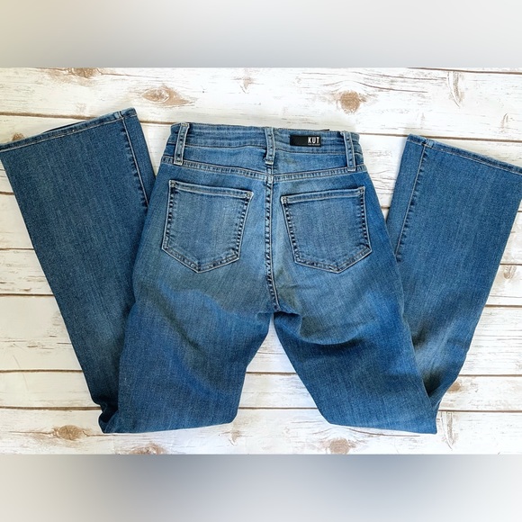 Kut From The Kloth Ana Mid Rise Flare Denim Jeans Size 00 - Picture 5 of 7
